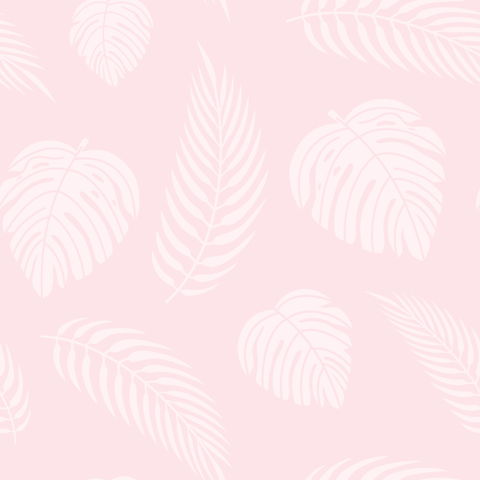 A pink background with white leaves on it.